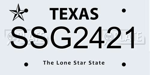 SSG2421 Texas License Plate