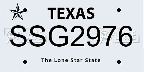 SSG2976 Texas License Plate