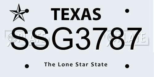 SSG3787 Texas License Plate