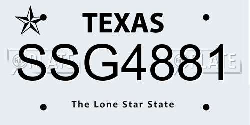 SSG4881 Texas License Plate