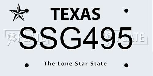SSG495 Texas License Plate
