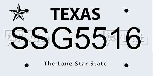 SSG5516 Texas License Plate