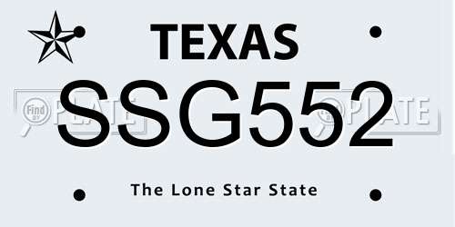 SSG552 Texas License Plate