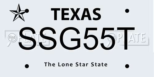 SSG55T Texas License Plate