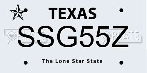 SSG55Z Texas License Plate