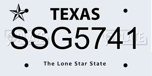 SSG5741 Texas License Plate