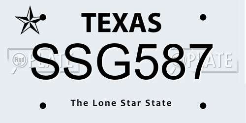 SSG587 Texas License Plate