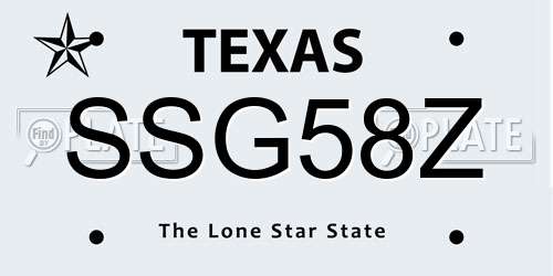 SSG58Z Texas License Plate