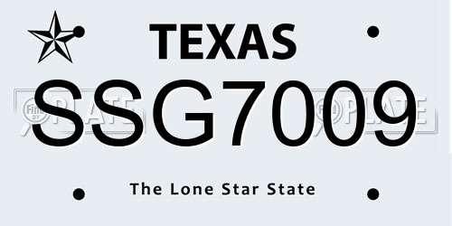 SSG7009 Texas License Plate