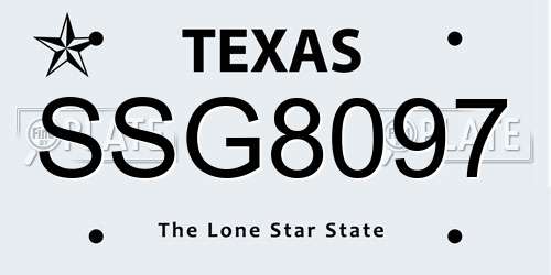 SSG8097 Texas License Plate