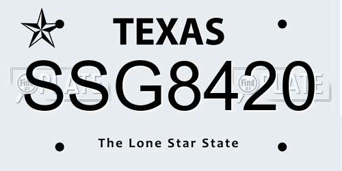 SSG8420 Texas License Plate
