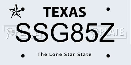 SSG85Z Texas License Plate