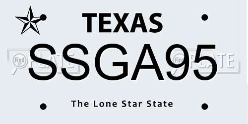 SSGA95 Texas License Plate