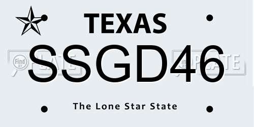 SSGD46 Texas License Plate