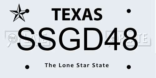 SSGD48 Texas License Plate