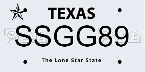 SSGG89 Texas License Plate