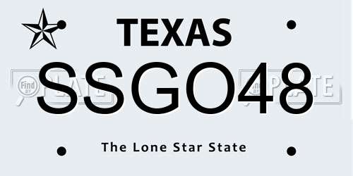 SSGO48 Texas License Plate
