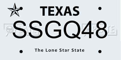 SSGQ48 Texas License Plate
