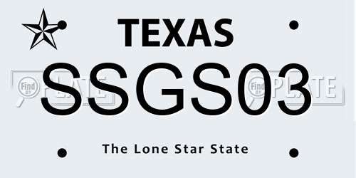 SSGS03 Texas License Plate