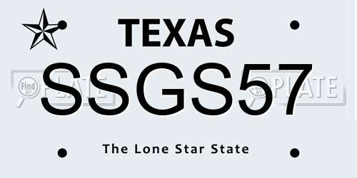 SSGS57 Texas License Plate