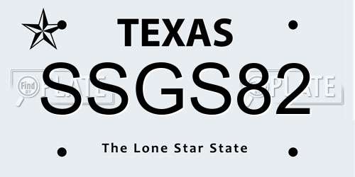 SSGS82 Texas License Plate