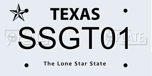 SSGT01 Texas License Plate