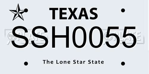 SSH0055 Texas License Plate