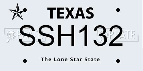 SSH132 Texas License Plate