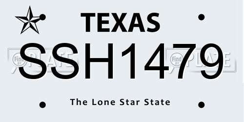 SSH1479 Texas License Plate