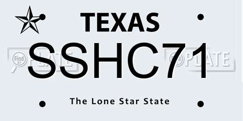 SSHC71 Texas License Plate
