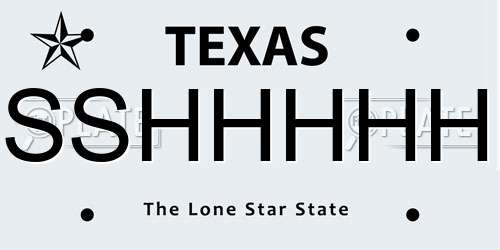 SSHHHHH Texas License Plate