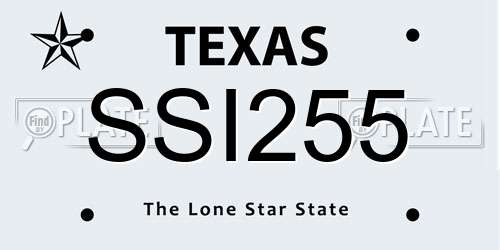 SSI255 Texas License Plate