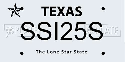 SSI25S Texas License Plate