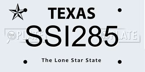 SSI285 Texas License Plate