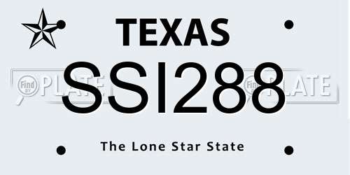 SSI288 Texas License Plate