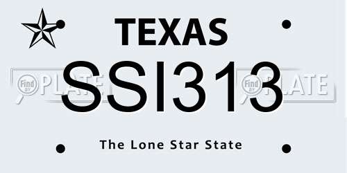 SSI313 Texas License Plate