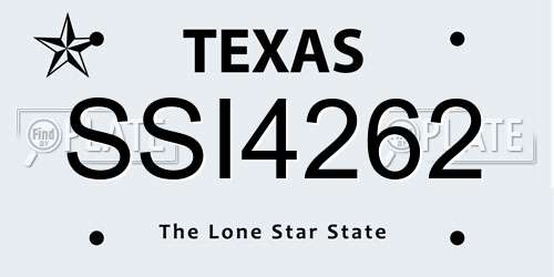 SSI4262 Texas License Plate