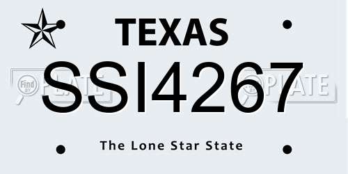 SSI4267 Texas License Plate