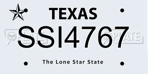 SSI4767 Texas License Plate