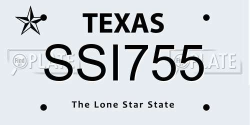 SSI755 Texas License Plate