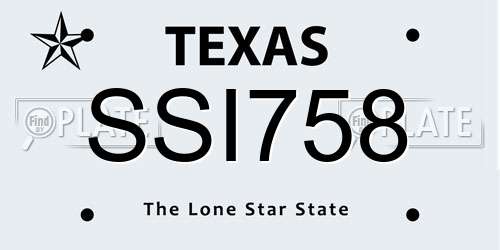 SSI758 Texas License Plate