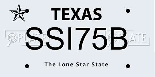 SSI75B Texas License Plate