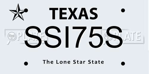 SSI75S Texas License Plate