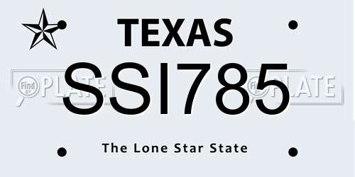 SSI785 Texas License Plate
