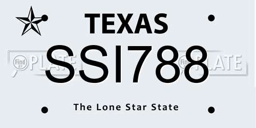 SSI788 Texas License Plate