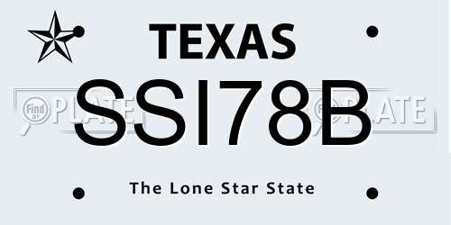 SSI78B Texas License Plate