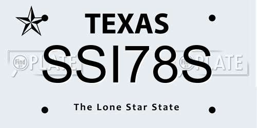 SSI78S Texas License Plate