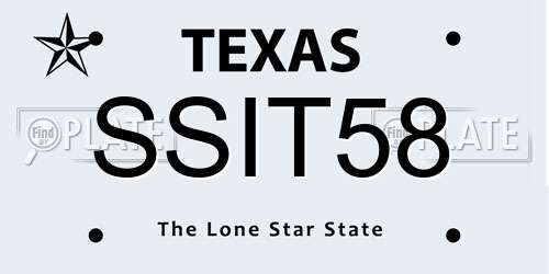 SSIT58 Texas License Plate