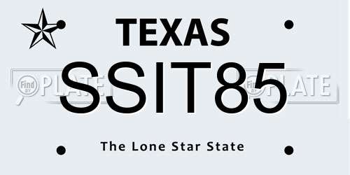 SSIT85 Texas License Plate