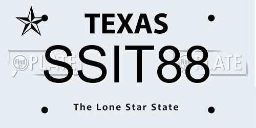 SSIT88 Texas License Plate